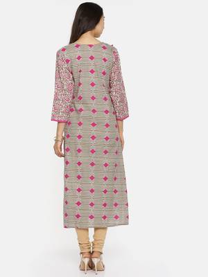 Pink printed cotton-kurtis 4