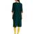 Aurelia Womens Green Straight Cotton Stitched Kurti