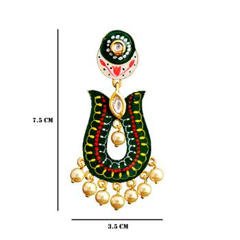 Green Pearl Earrings 2