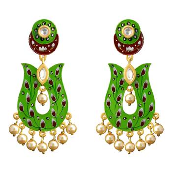 Green Pearl Earrings 1