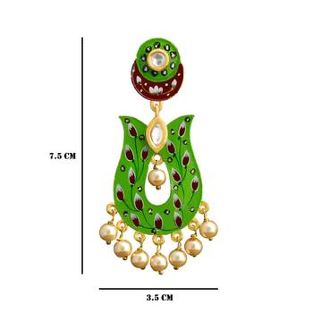 Green Pearl Earrings 2