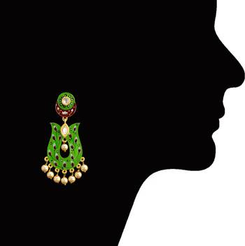 Green Pearl Earrings 3