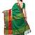 Green woven silk cotton saree with blouse