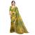 Yellow woven silk blend saree with blouse