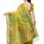 Yellow woven silk blend saree with blouse