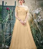 Beautiful Cream Color Embroidered Paty Wear Gown
