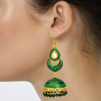 Green Pearl Earrings 3