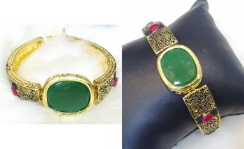 Charming Jewelry Emerald Green AD Kundan 4pc Jewelry Set 1