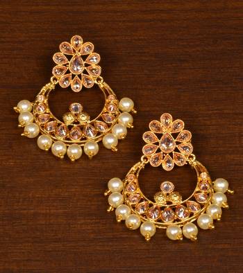 Pearls and Kundan Embellished Designer Dangler Earrings for Women 1