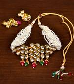 Ruby, Panna and Pearls Embellished Multilayered Seed Beaded Choker Style Necklace