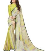 Multicolor printed crepe saree with blouse