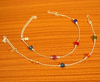 Multicolour Silver Plated Anklets 1