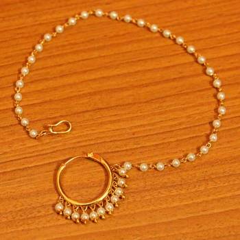 Gold Plated Small Piercing Bridal Nose Ring 1