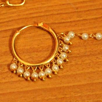 Gold Plated Small Piercing Bridal Nose Ring 2