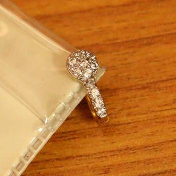 Diamond Look Gold Plated Pressable Nose Ring 1