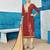 Maroon embroidered cotton silk salwar
