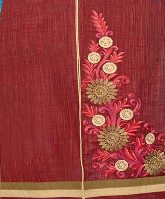 Maroon embroidered cotton silk salwar 3