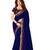 Blue embroidered pure georgette saree with blouse