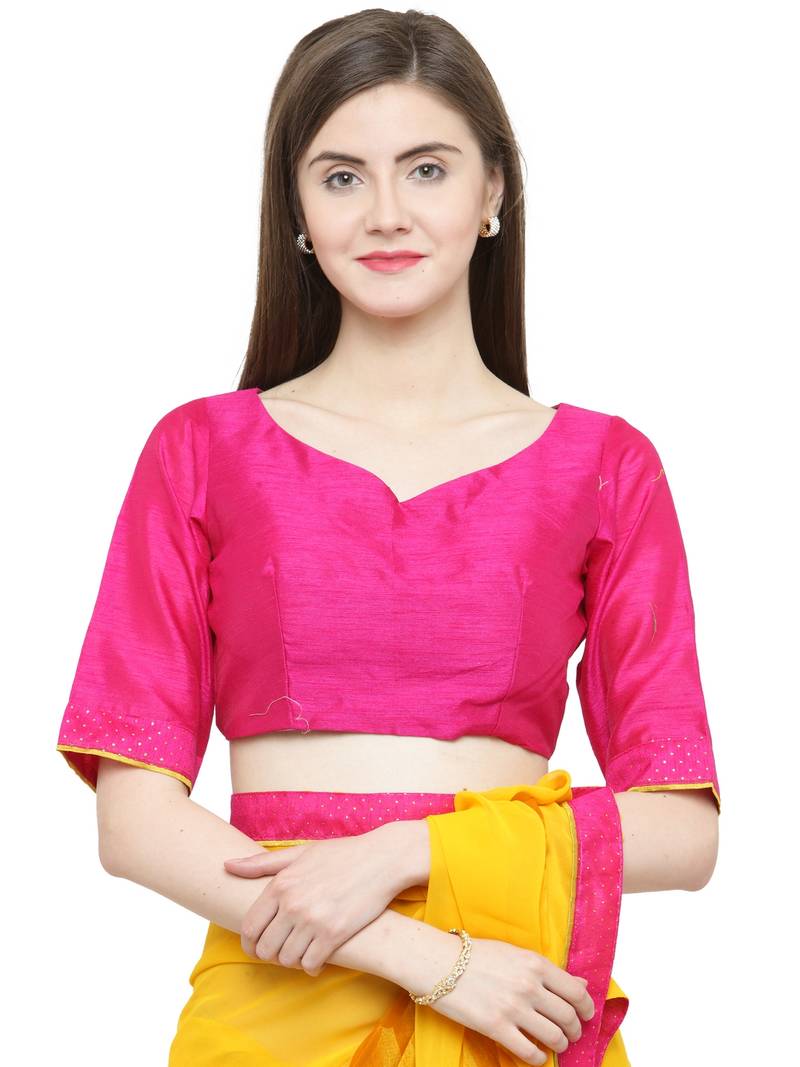 Yellow Georgette Embellished Saree With Blouse