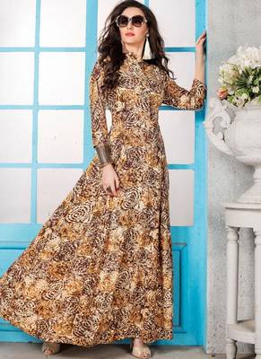 multicolor printed rayon stitched kurti 1