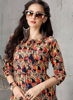 multicolor printed rayon stitched kurti 2