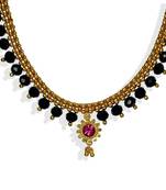 Full Jhalar Black Crystal Thushi Mangalsutra
