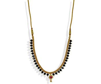 Full Jhalar Black Crystal Thushi Mangalsutra 2