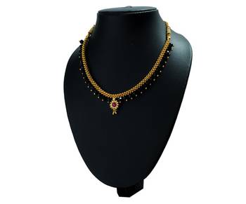 Full Jhalar Black Crystal Thushi Mangalsutra 3
