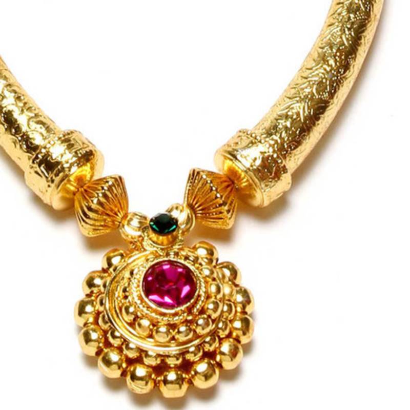 Antique Pipe Thushi Necklace KALAPURI 354516