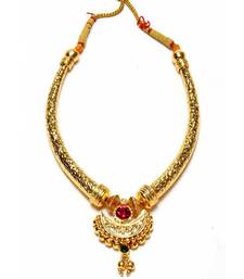 Antique Chandrakor Pipe Thushi Necklace - KALAPURI - 354517