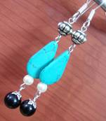 Turquoise and Black Earrings