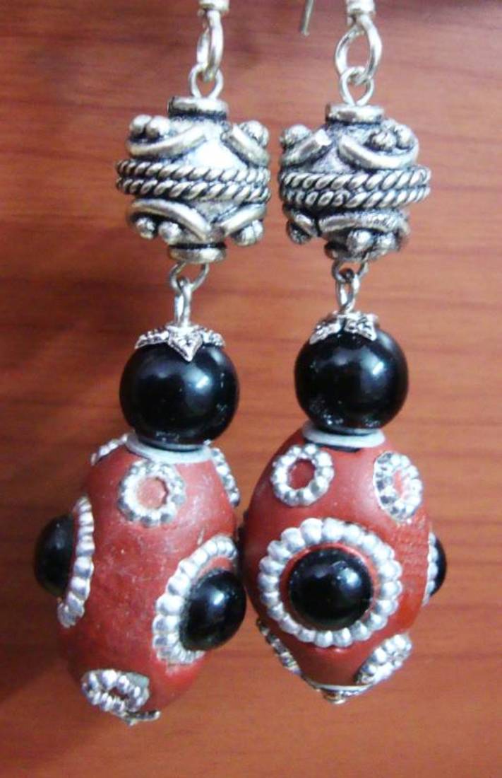 Brown and Black Earrings