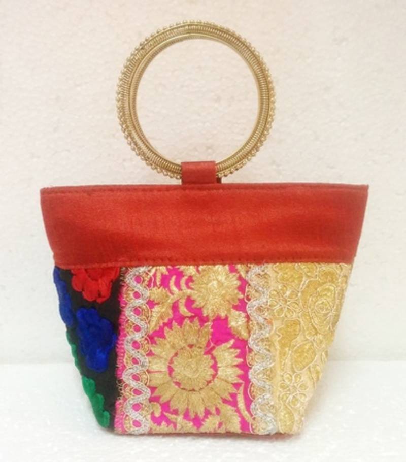Multicolor Silk Clutch Clutches Pralees 354599