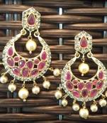Gold Ruby  danglers-drops