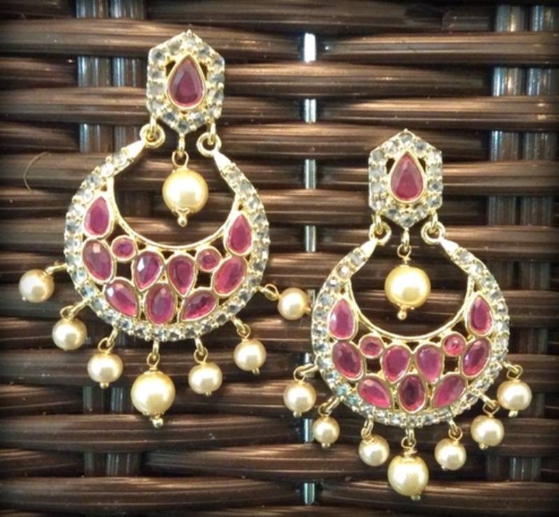 Gold Ruby  danglers-drops