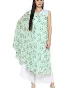 Green printed georgette kurta