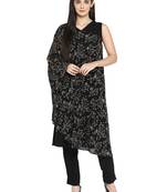 Black printed georgette kurta