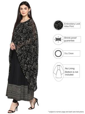 Black printed georgette kurta 4