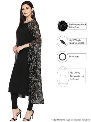 Black printed georgette kurta 4