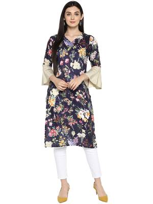 Multicolor printed polyester kurta 1