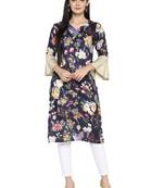 Multicolor printed polyester kurta