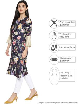 Multicolor printed polyester kurta 4