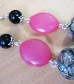 Pink an Black Earrings