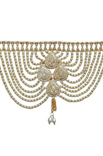 Designer CZ Pearl Saree Blouse Jewelry