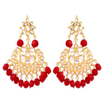 Red kundan rose gold necklace sets 2