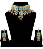 Turquoise kundan rose gold necklace sets