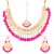 Pink kundan rose gold necklace sets