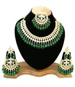 Green kundan rose gold necklace sets