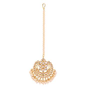 White kundan rose gold necklace sets 4