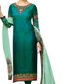 Green resham embroidery georgette salwar